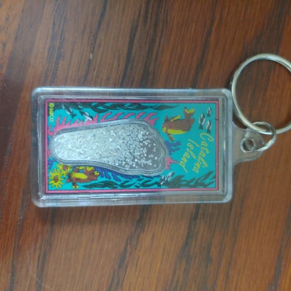 Vintage 90s Catalina Island Keychain MICO Sand Filled Tourist Merch CALIFORNIA - Picture 3 of 4